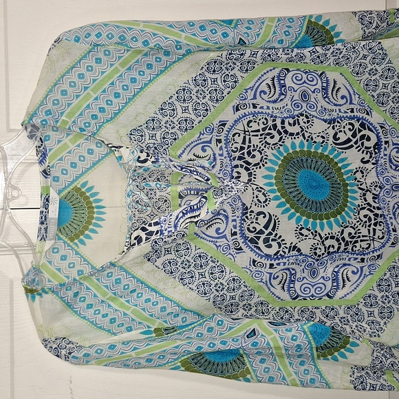 Athleta lightweight bathing suit cover-up - M -blue/green boho medallion mandala - Picture 3 of 7